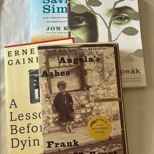 Lot of 4 Books Angela’s Ashes Speak A Lesson Before Dying Saving Simon